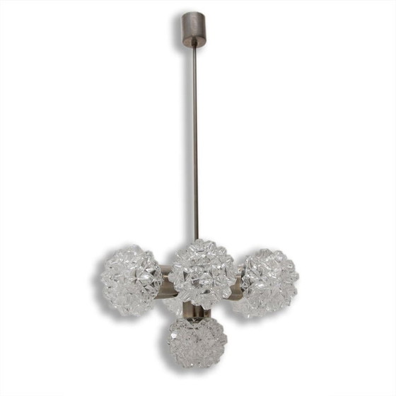 Image 1 of Vintage-Kronleuchter aus geschliffenem Glas für Kamenický Šenov, Tschechoslowakei 1970