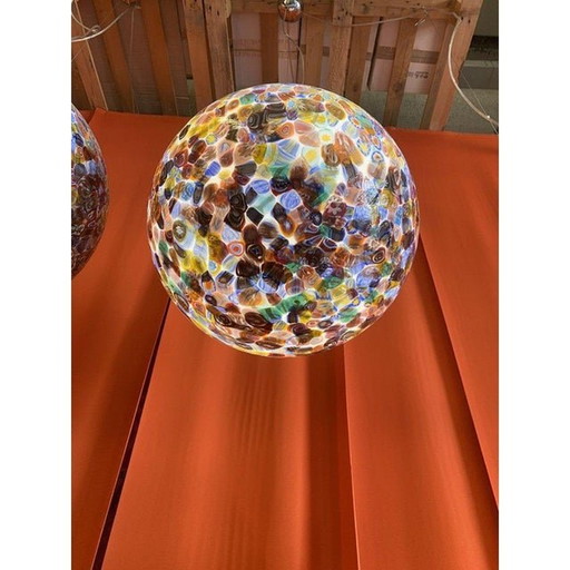 Zeitgenössische Murrine Multicolors Sphere In Murano Glas Swirl Venini Style