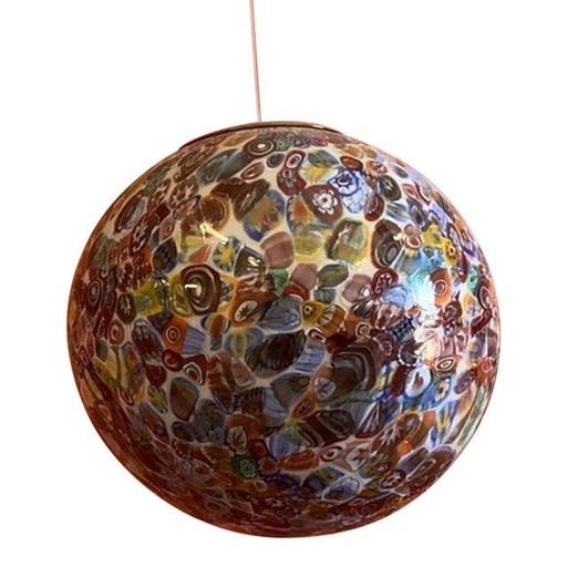 Zeitgenössische Murrine Multicolors Sphere In Murano Glas Swirl Venini Style