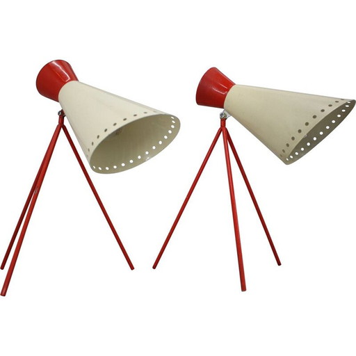 Paar Tischlampen aus der Mitte des Jahrhunderts Napako, 1960er Jahre