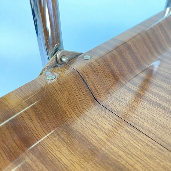 Image 1 of Klappbarer Servierwagen aus Chrom und Sperrholz, Deutschland 1950