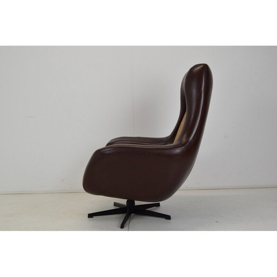 Image 1 of Mid-Century Drehsessel aus Kunstleder, Tschechoslowakei 1980er Jahre