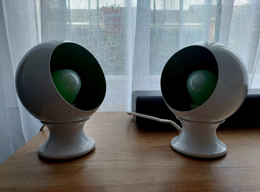 Paar Grüne Eyeball-Lampen 80'S