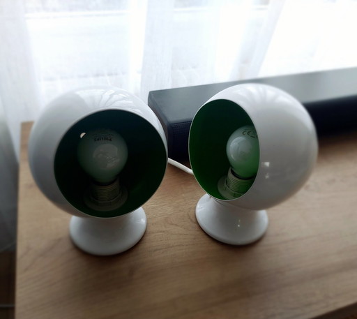 Paar Grüne Eyeball-Lampen 80'S