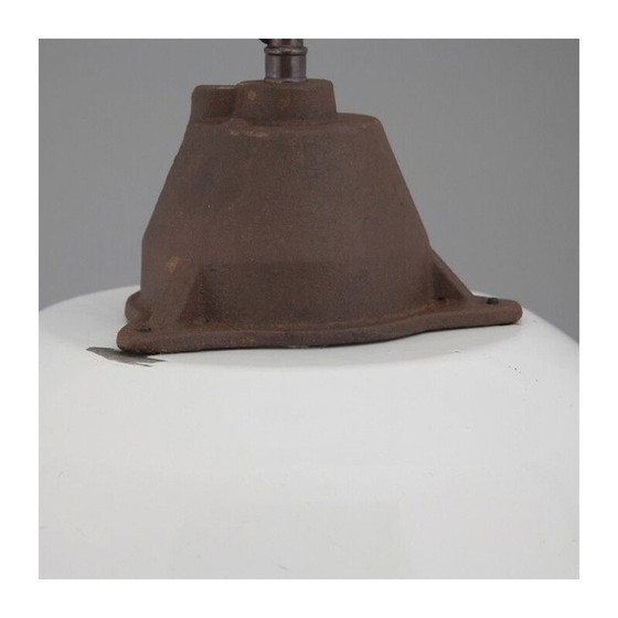Image 1 of Vintage Fabrik Stahl Pendelleuchte, Ungarn