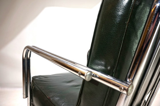 Image 1 of Art Deco Stahlrohrsessel im Stil von Gilbert Rhode Troy Sonnenschirm, 1930