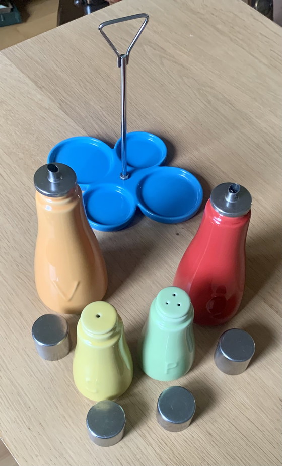 Image 1 of Set mit Siakiöl, Essig, Salz und Pfeffer zum Geschirr