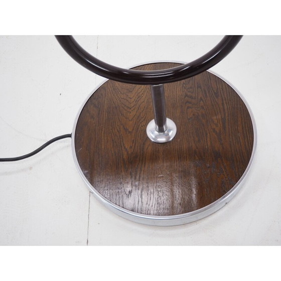 Image 1 of Vintage Art Deco Stehleuchte aus Chrom und Holz von Jindrich Halabala, Tschechoslowakei 1930