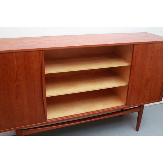 Image 1 of Vintage-Highboard aus Teakholz mit Schiebetüren, 1960er Jahre