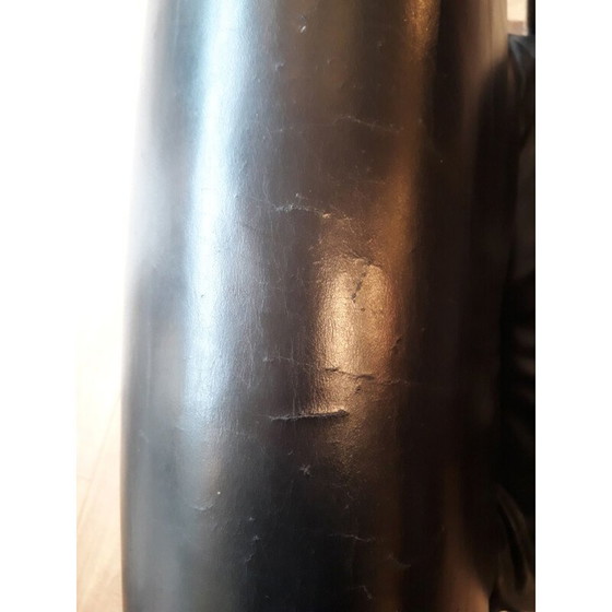 Image 1 of 4 Stühle aus Chrom und Leder im italienischen Design 70