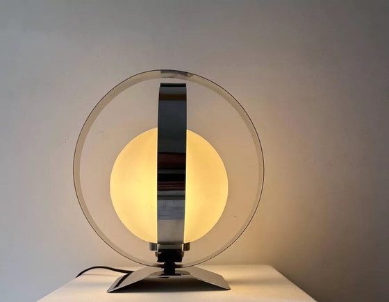 Image 1 of Vintage Tischlampe, Chrom Und Opalin, Frankreich 1970