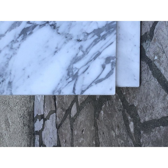 Image 1 of Großer Vintage-Tisch aus Carrara-Marmor 1970er Jahre