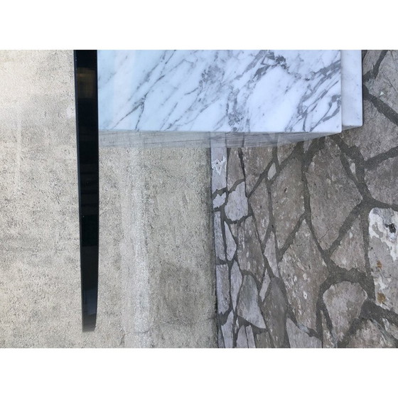 Image 1 of Großer Vintage-Tisch aus Carrara-Marmor 1970er Jahre