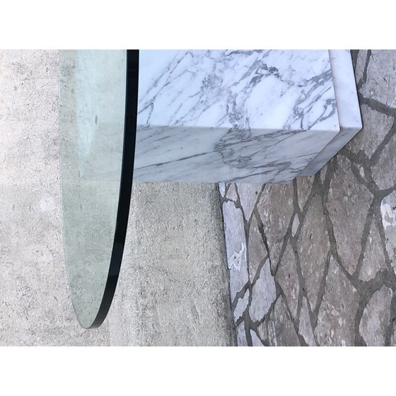 Image 1 of Großer Vintage-Tisch aus Carrara-Marmor 1970er Jahre
