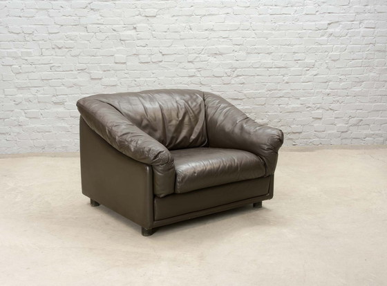 Image 1 of Bequeme Leolux Loungesessel aus Braun Seal- Leder , 2er-Set. Niederlande, 1970er Jahre.
