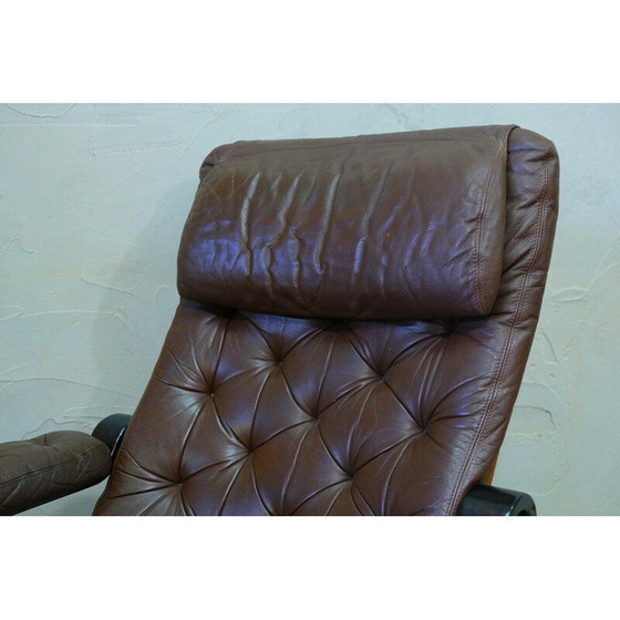 Image 1 of Mid Century Leder-Loungesessel von Oy BJ Dahlqvist für BD Furniture, Finnland 1960er Jahre