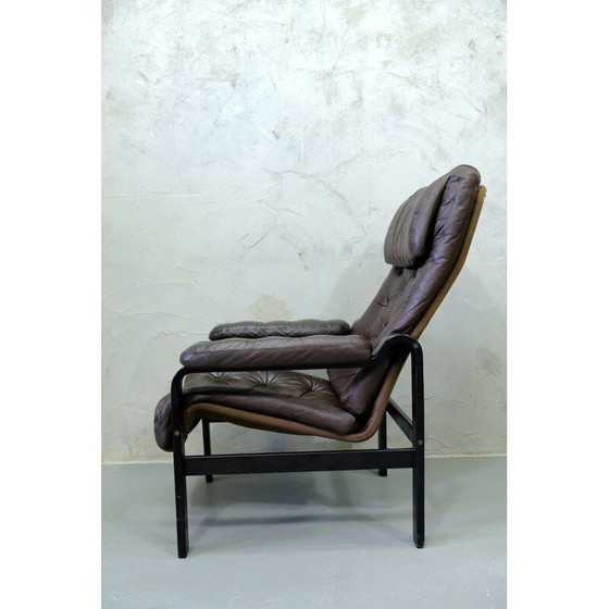 Image 1 of Mid Century Leder-Loungesessel von Oy BJ Dahlqvist für BD Furniture, Finnland 1960er Jahre