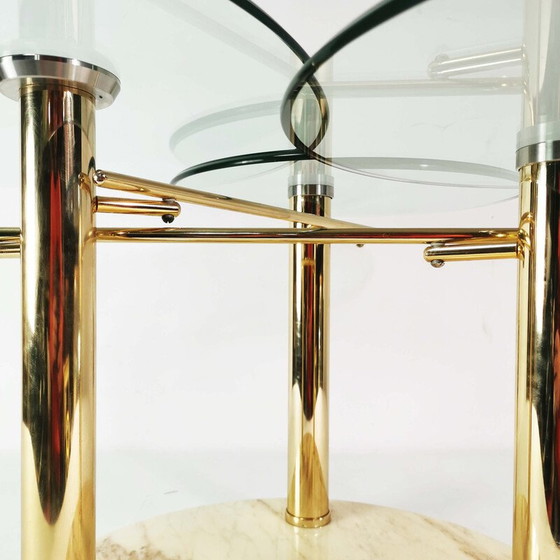 Image 1 of Ausziehbarer Couchtisch aus Marmor und Glas für Georg Appeltshauser, Deutschland 1990