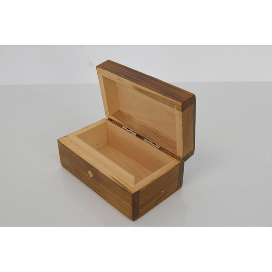Image 1 of Vintage-Kiste aus geschnitztem Holz, Tschechoslowakei 1950er Jahre