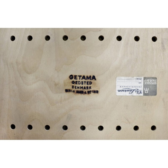 Image 1 of Vintage Sessel aus dänischem Eichenholz und blauem Stoff von Hans J. Wegner für Getama, 1960er Jahre