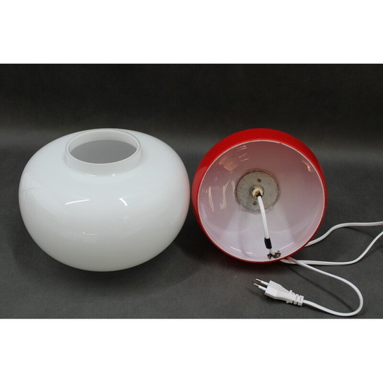 Image 1 of Vintage Tischlampe aus rotem Glas von Stepan Tabery, Tschechoslowakei 1970