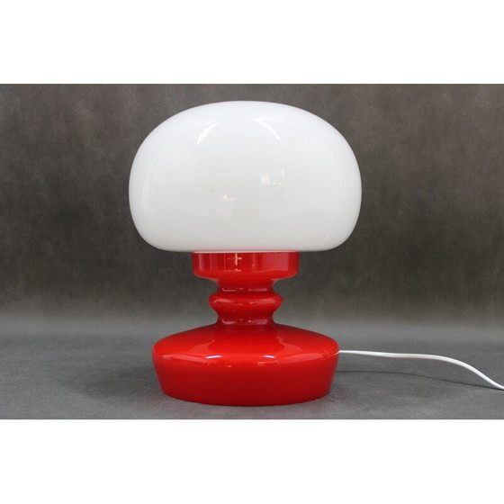 Image 1 of Vintage Tischlampe aus rotem Glas von Stepan Tabery, Tschechoslowakei 1970
