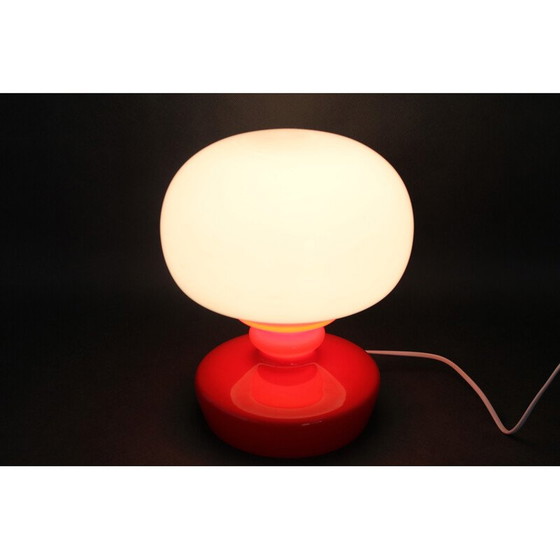 Image 1 of Vintage Tischlampe aus rotem Glas von Stepan Tabery, Tschechoslowakei 1970