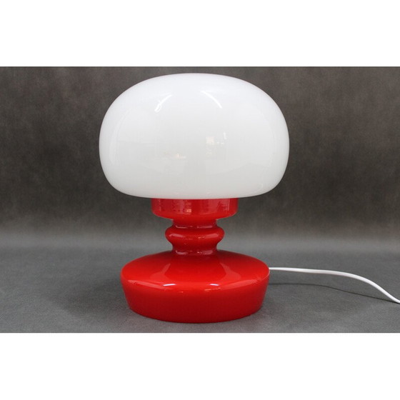 Image 1 of Vintage Tischlampe aus rotem Glas von Stepan Tabery, Tschechoslowakei 1970