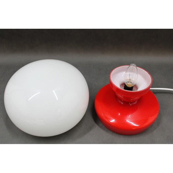 Image 1 of Vintage Tischlampe aus rotem Glas von Stepan Tabery, Tschechoslowakei 1970