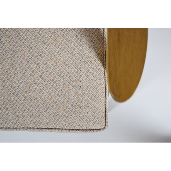 Image 1 of Vintage polnischen Sessel B-310 VAR beige mit Bronze Stoff, Eichenholz 1960s
