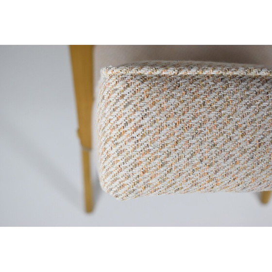 Image 1 of Vintage polnischen Sessel B-310 VAR beige mit Bronze Stoff, Eichenholz 1960s
