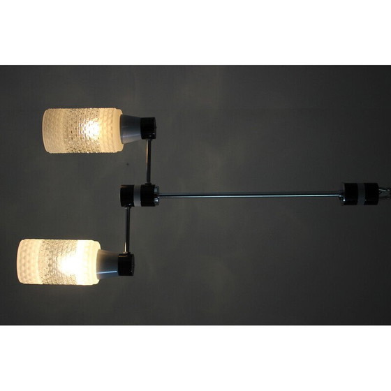 Image 1 of Mid-Century-Kronleuchter aus Metall und Glas von Napako, Tschechoslowakei 1970er Jahre