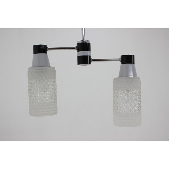 Image 1 of Mid-Century-Kronleuchter aus Metall und Glas von Napako, Tschechoslowakei 1970er Jahre