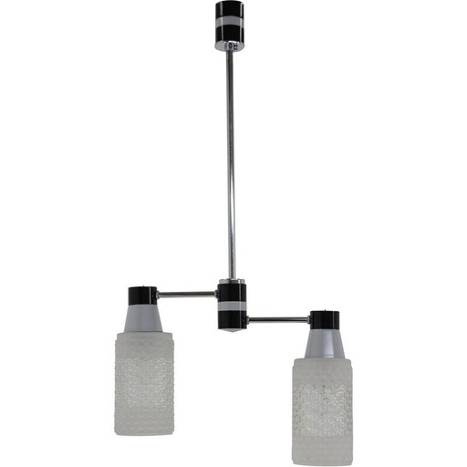 Mid-Century-Kronleuchter aus Metall und Glas von Napako, Tschechoslowakei 1970er Jahre