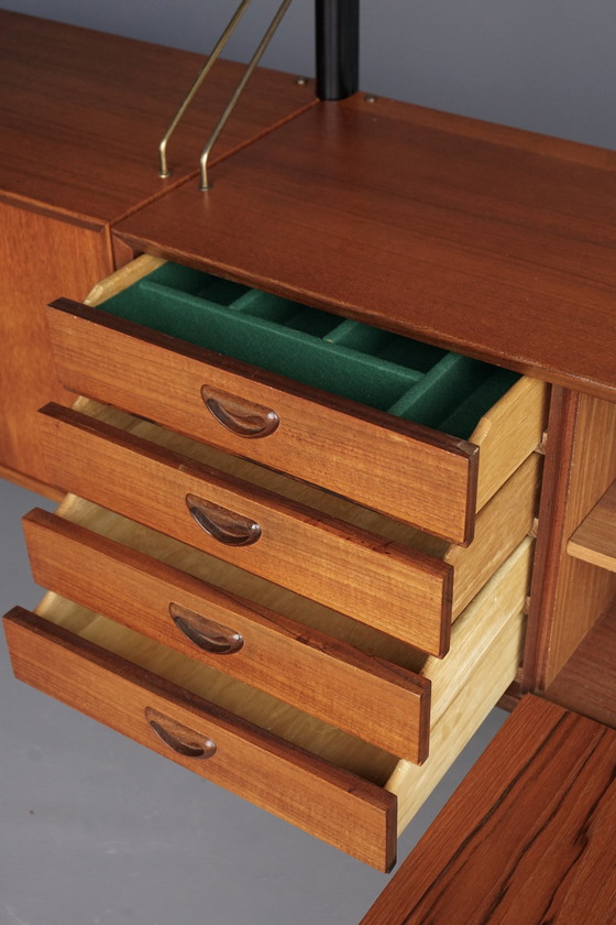 Image 1 of Modularer Teakholz-Wandschrank von Louis Van Teffellen für Wébé. 1950S