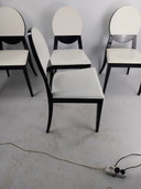 4 x Calligaris schwarz mit weißem Leder. Esszimmerstühle 2008