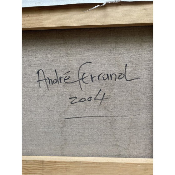 Image 1 of Vintage Öl auf Leinwand "Bär auf der Eisscholle" von André Ferrand, 2004