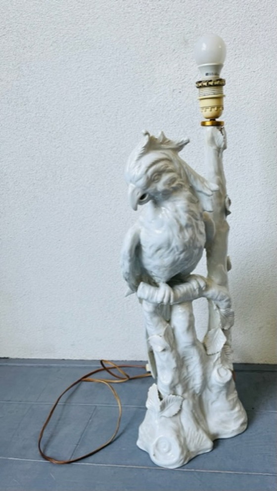 Image 1 of MidCentury Papageienlampe aus Keramik