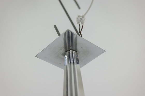 Image 1 of Jacques Adnet. Moderner Kronleuchter Aus Verchromtem Metall. Circa 1940.