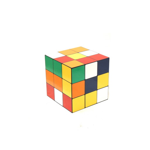 Einzigartiger quadratischer 80er Couchtisch Rubik's Cube