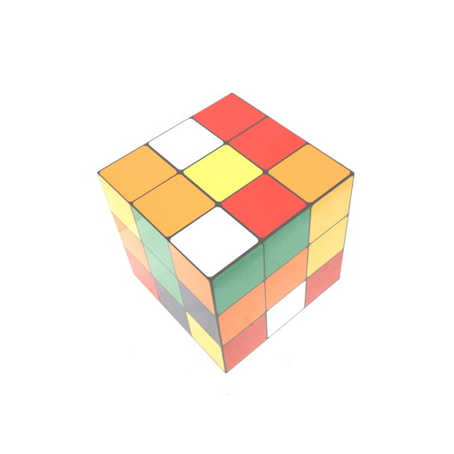 Einzigartiger quadratischer 80er Couchtisch Rubik's Cube