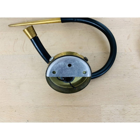 Image 1 of Paar alte Arlus-Wandlampen aus schwarzem Opalin und goldenem Messing, 1950