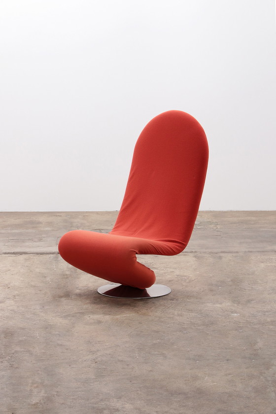 Verner Panton 1 2 3 Stuhl mit hoher Ruckenlehne Rot Orange 1973 695 Whoppah