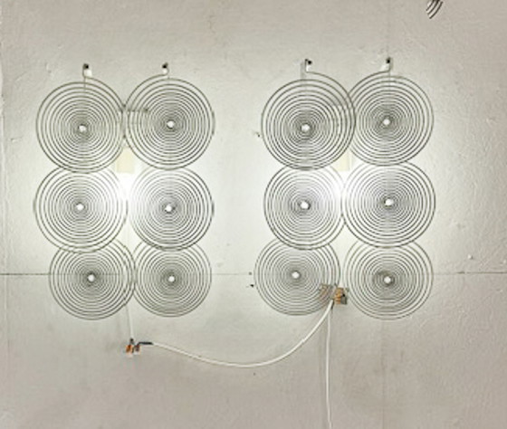 Image 1 of Mid Century Modernes Paar Wandleuchten aus Metall, Italien, 1960er Jahre