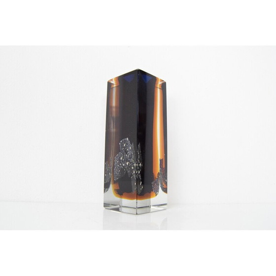 Image 1 of Geschliffene Vase "Nachthimmel" von Pavel Hlava, Tschechoslowakei 1950