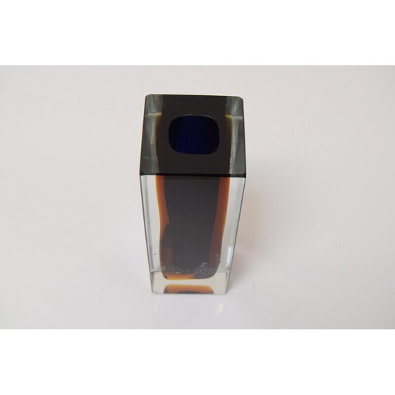 Image 1 of Geschliffene Vase "Nachthimmel" von Pavel Hlava, Tschechoslowakei 1950