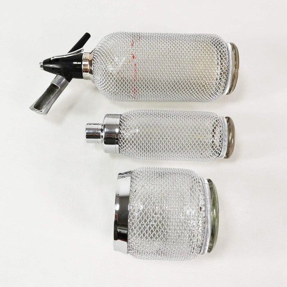 Image 1 of Vintage Merkuria Barkeeper-Set aus dickem Glas und verchromtem Metall, Tschechoslowakei 1970