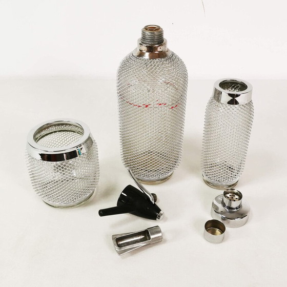 Image 1 of Vintage Merkuria Barkeeper-Set aus dickem Glas und verchromtem Metall, Tschechoslowakei 1970