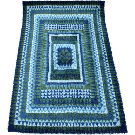 Image 1 of Skandinavischer Vintage-Teppich Rya, 1960er Jahre