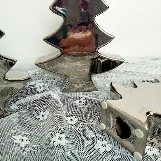 Image 1 of Dekorative Weihnachtsbäume Keramik Lack